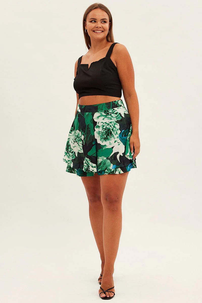 Abstract Print Layered Shorts High Rise - Image 3