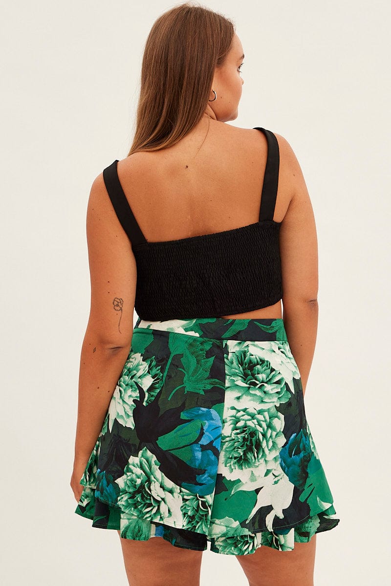 Abstract Print Layered Shorts High Rise - Image 5