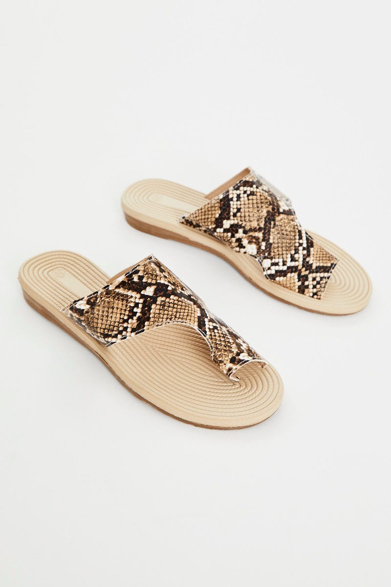 Animal Print Flat Slides