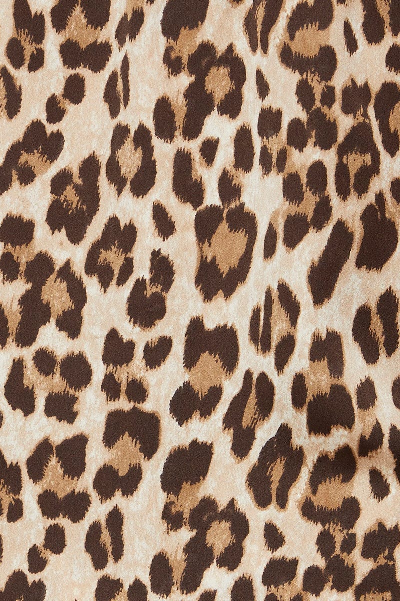 Animal Print Leopard Satin Piping Cami Pj Pyjama Set - Image 6