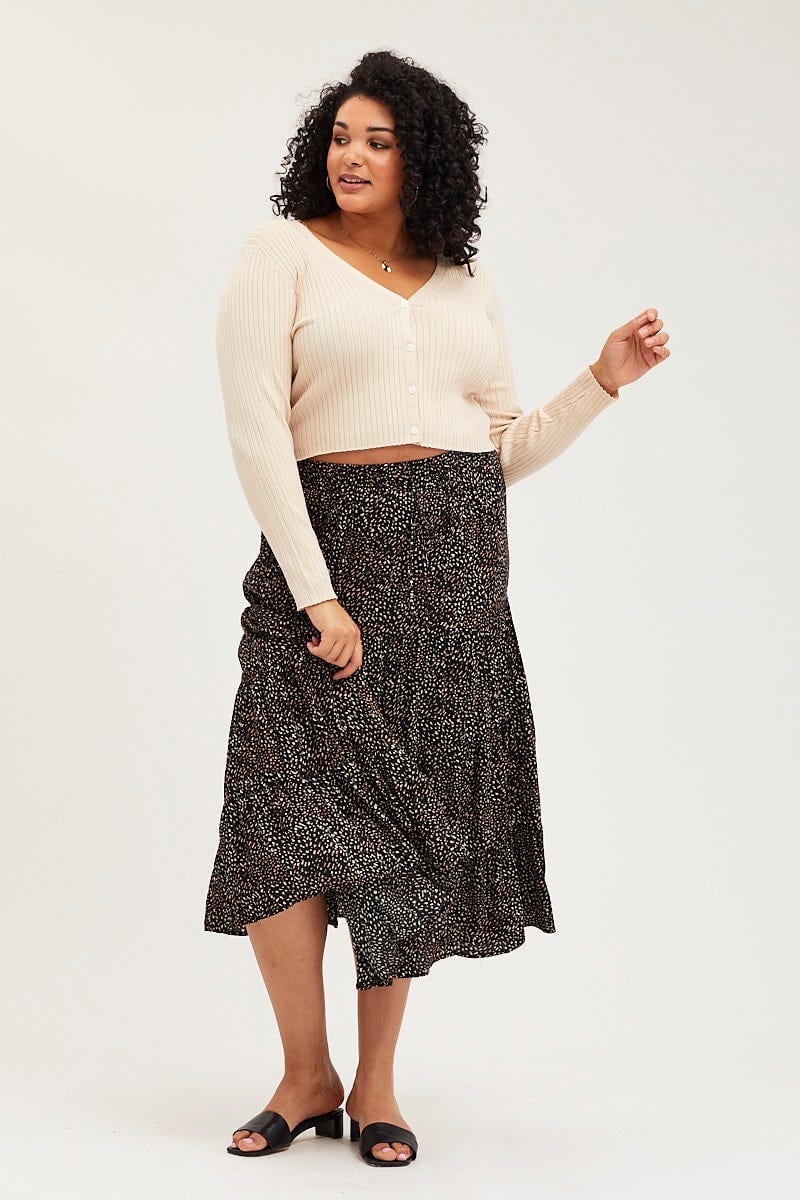Animal Print Maxi Skirt Elastic Waist - Image 3