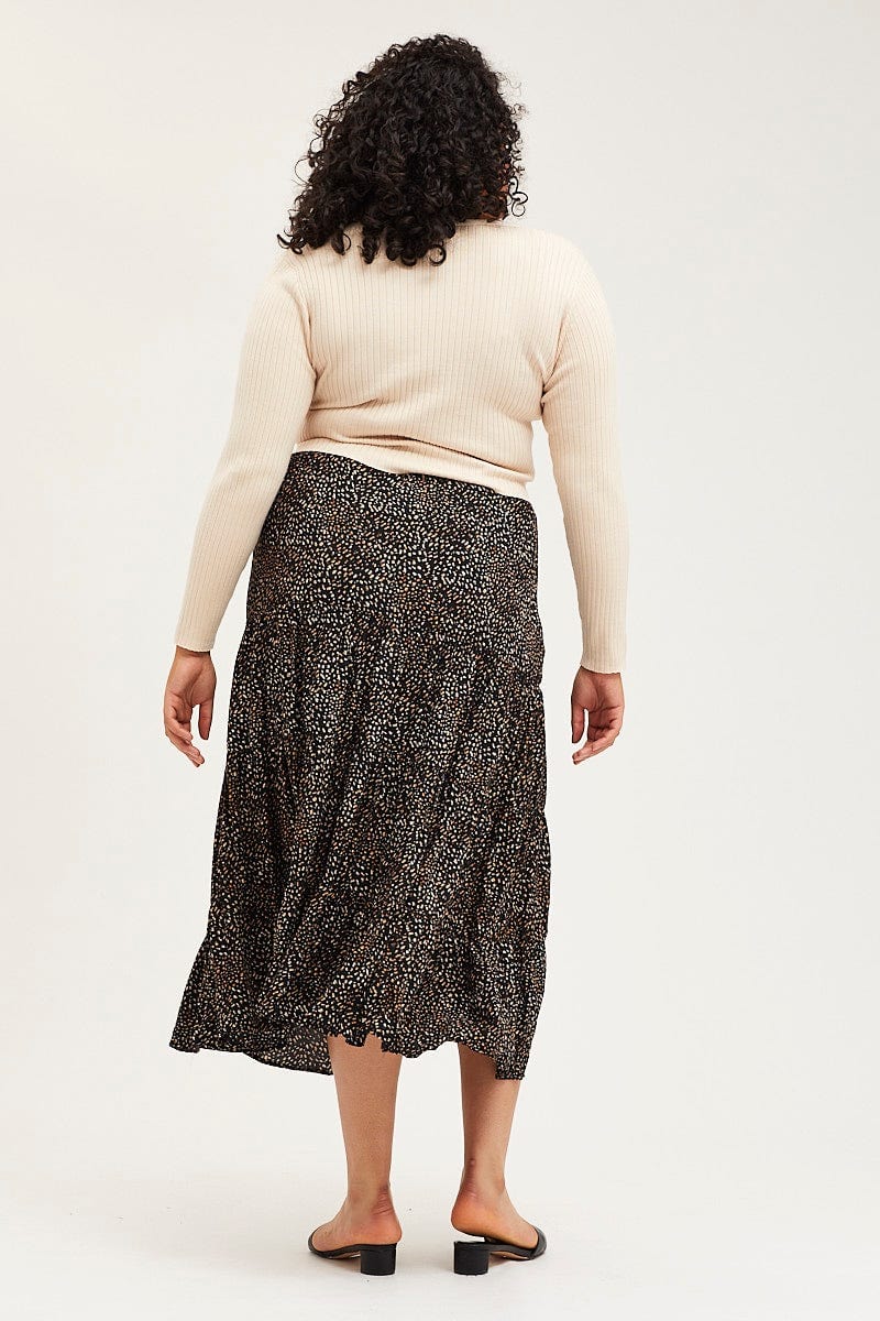 Animal Print Maxi Skirt Elastic Waist - Image 5
