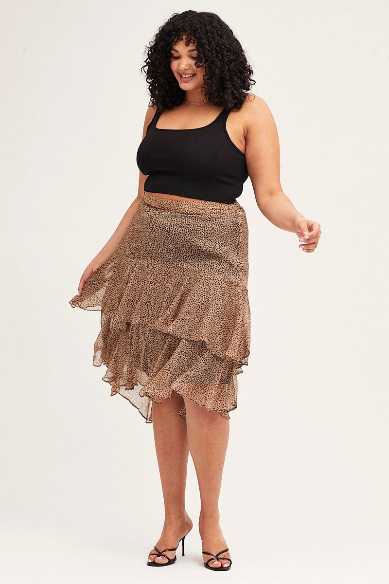 Animal Print Midi Skirt Tie - Image 3