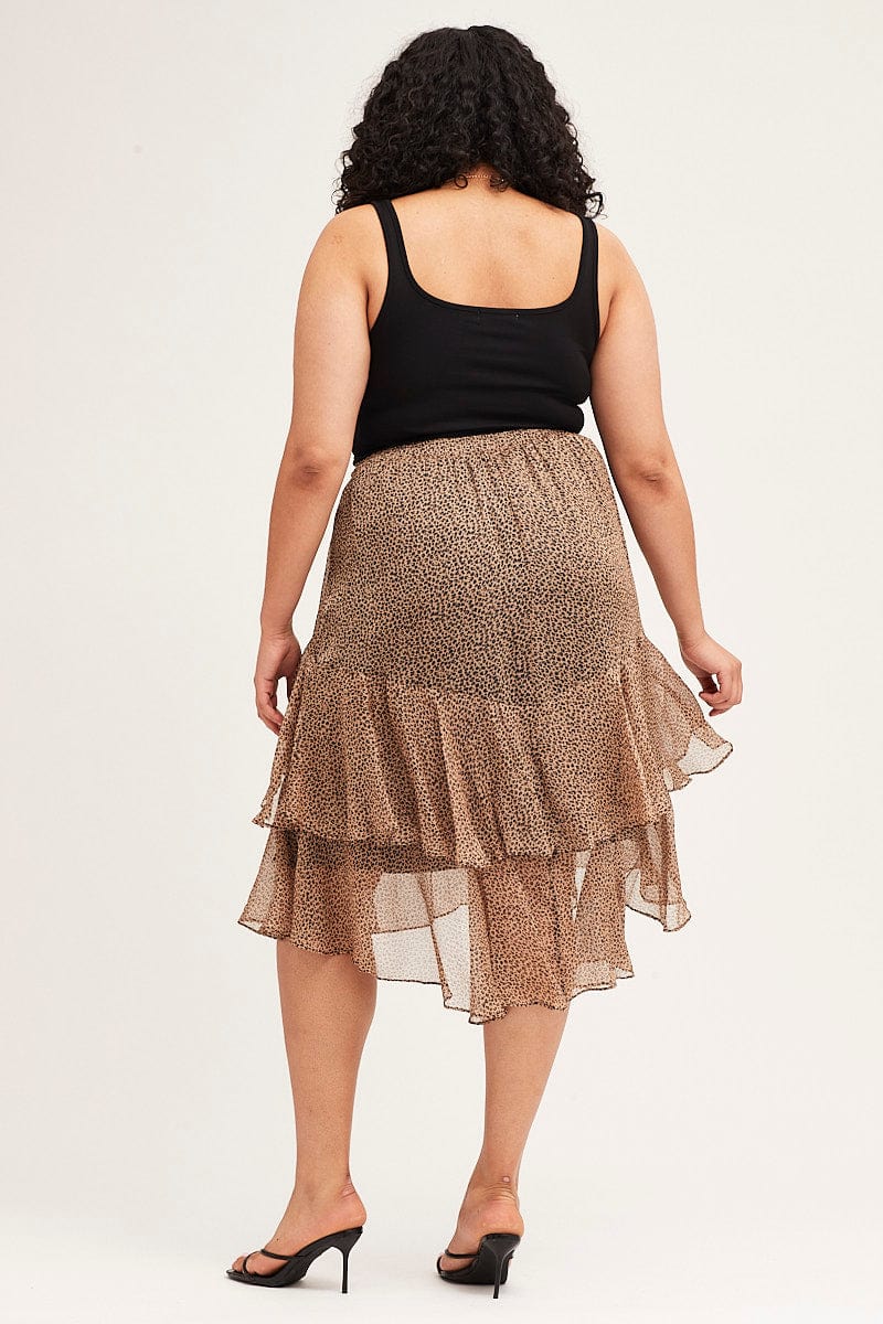 Animal Print Midi Skirt Tie - Image 5