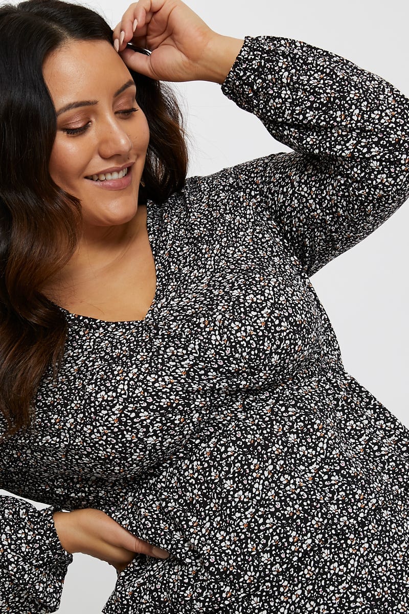 Animal Print Peplum Blouse - Image 4