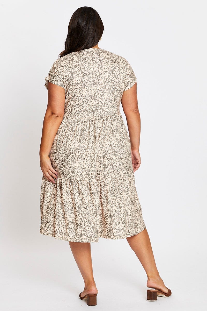Animal Print Short Sleeve Leopard Dress - Image 5