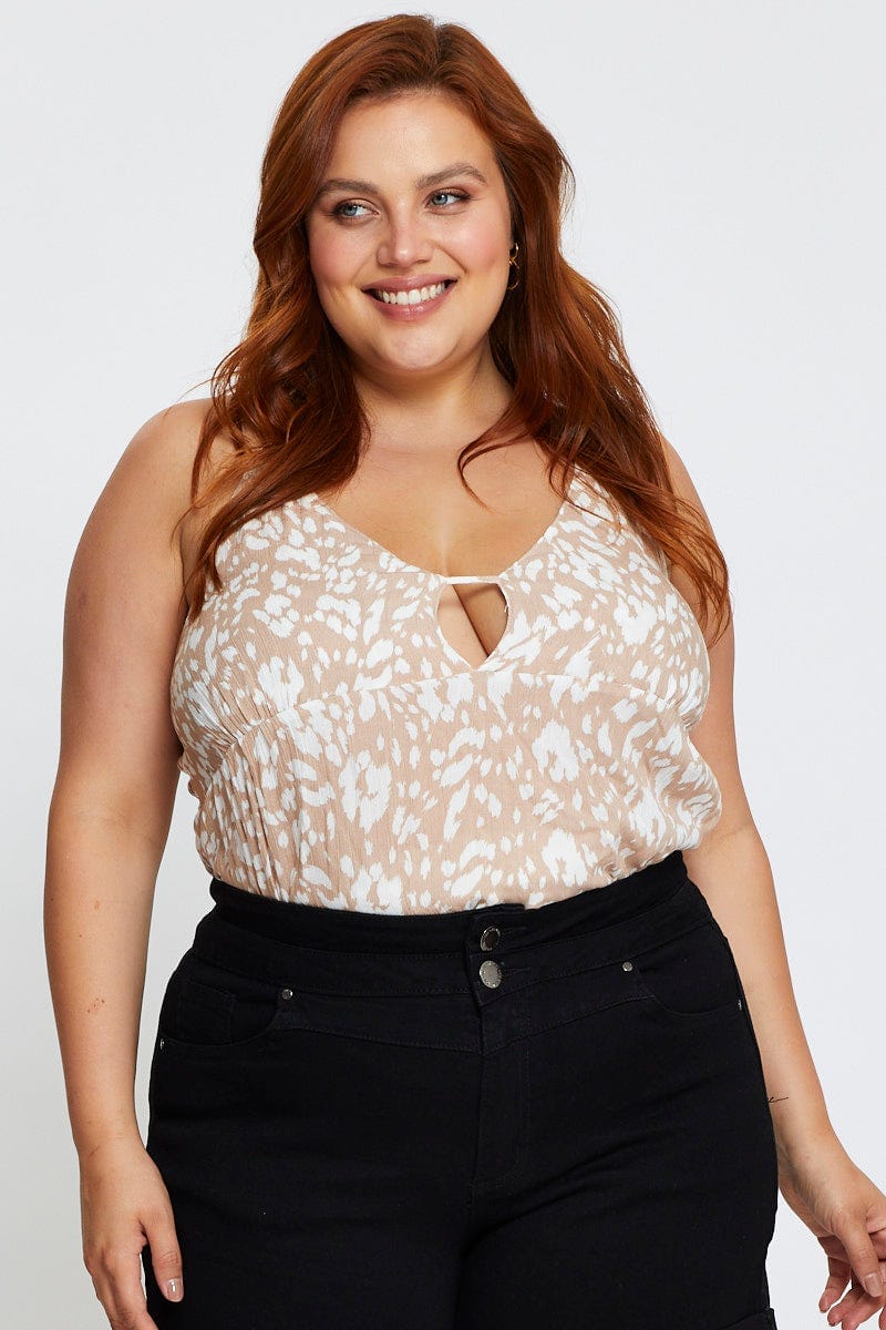 Animal Print Singlet Top Cut Out - Image 3