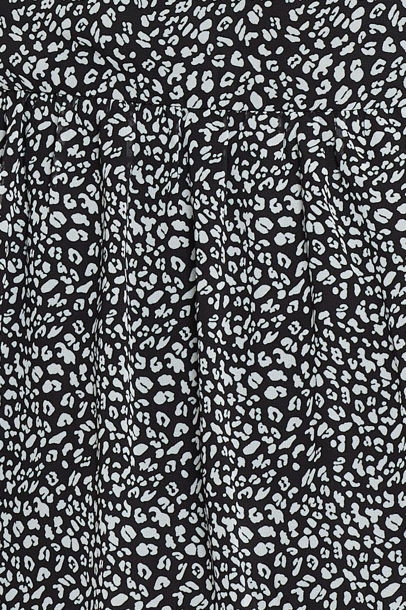 Animal Print Skater Dress V-neck Long Sleeve - Image 6