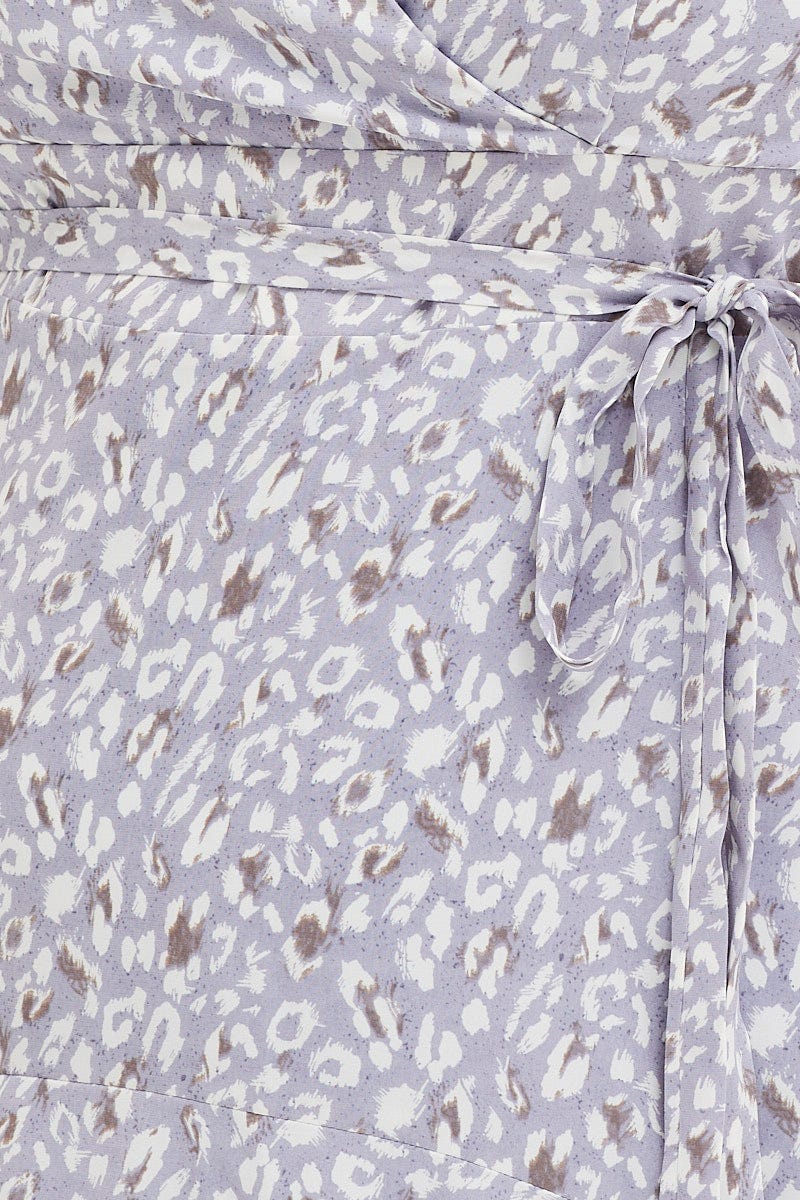 Animal Print Skater Dress V-neck Long Sleeve - Image 6