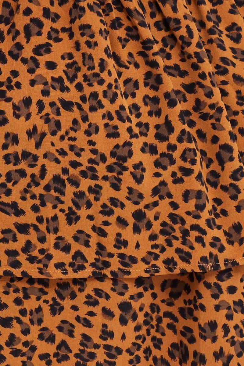 Animal Print Skater Dress V-neck Long Sleeve - Image 6
