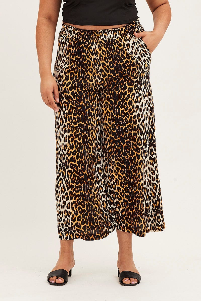 Animal Print Wide Leg Pants High Rise Full Length - Image 2