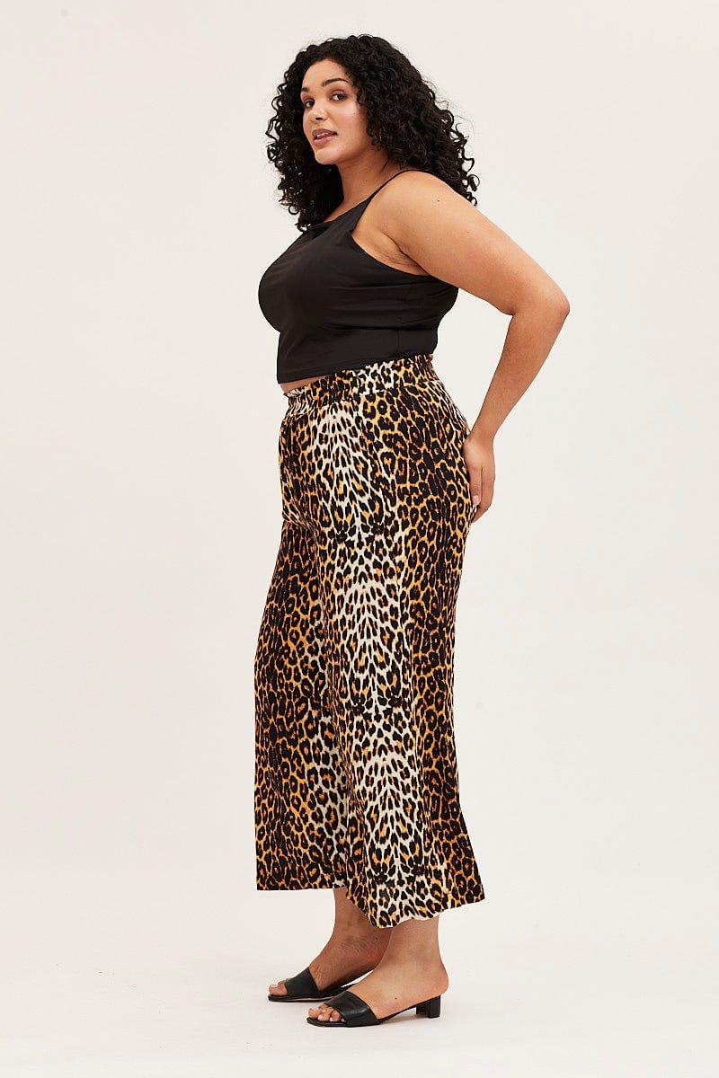 Animal Print Wide Leg Pants High Rise Full Length - Image 4