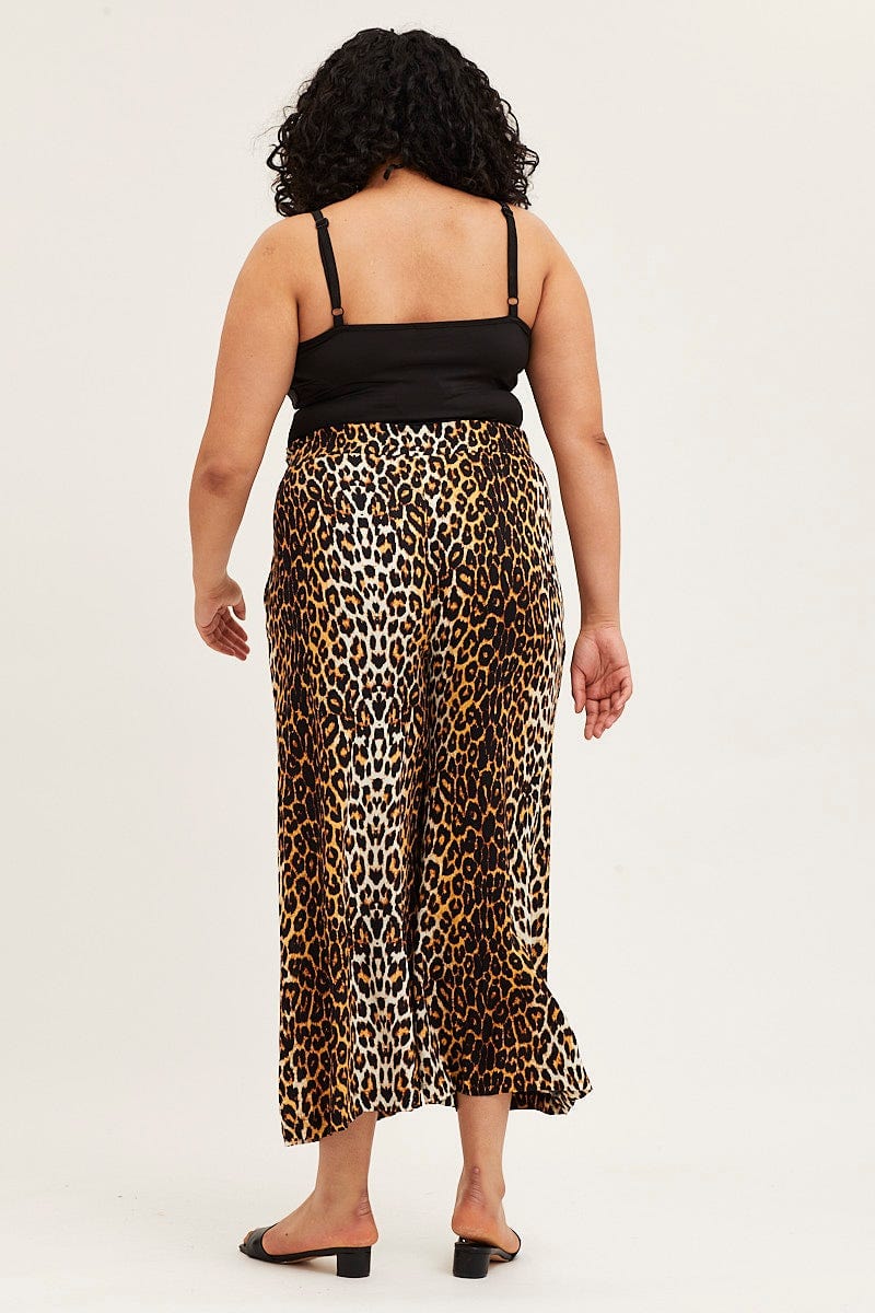 Animal Print Wide Leg Pants High Rise Full Length - Image 5