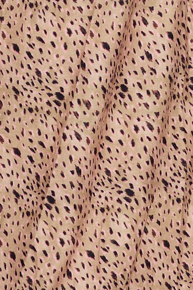 Animal Print Wide Leg Pants High Rise Shirred Waist - Image 6