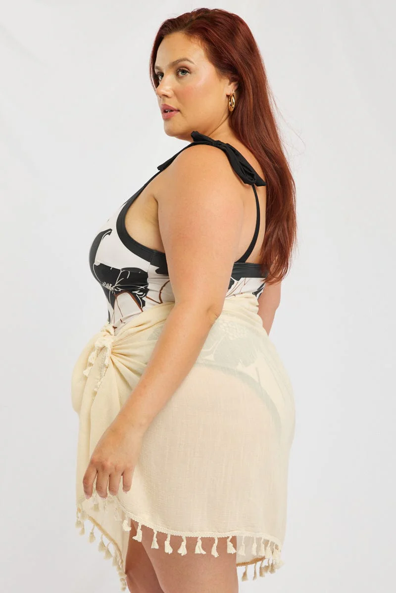 Beige Beach Sarong - Image 3