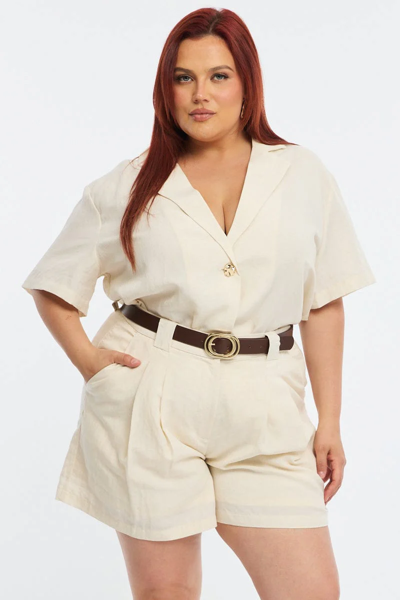 Beige Bermuda Shorts