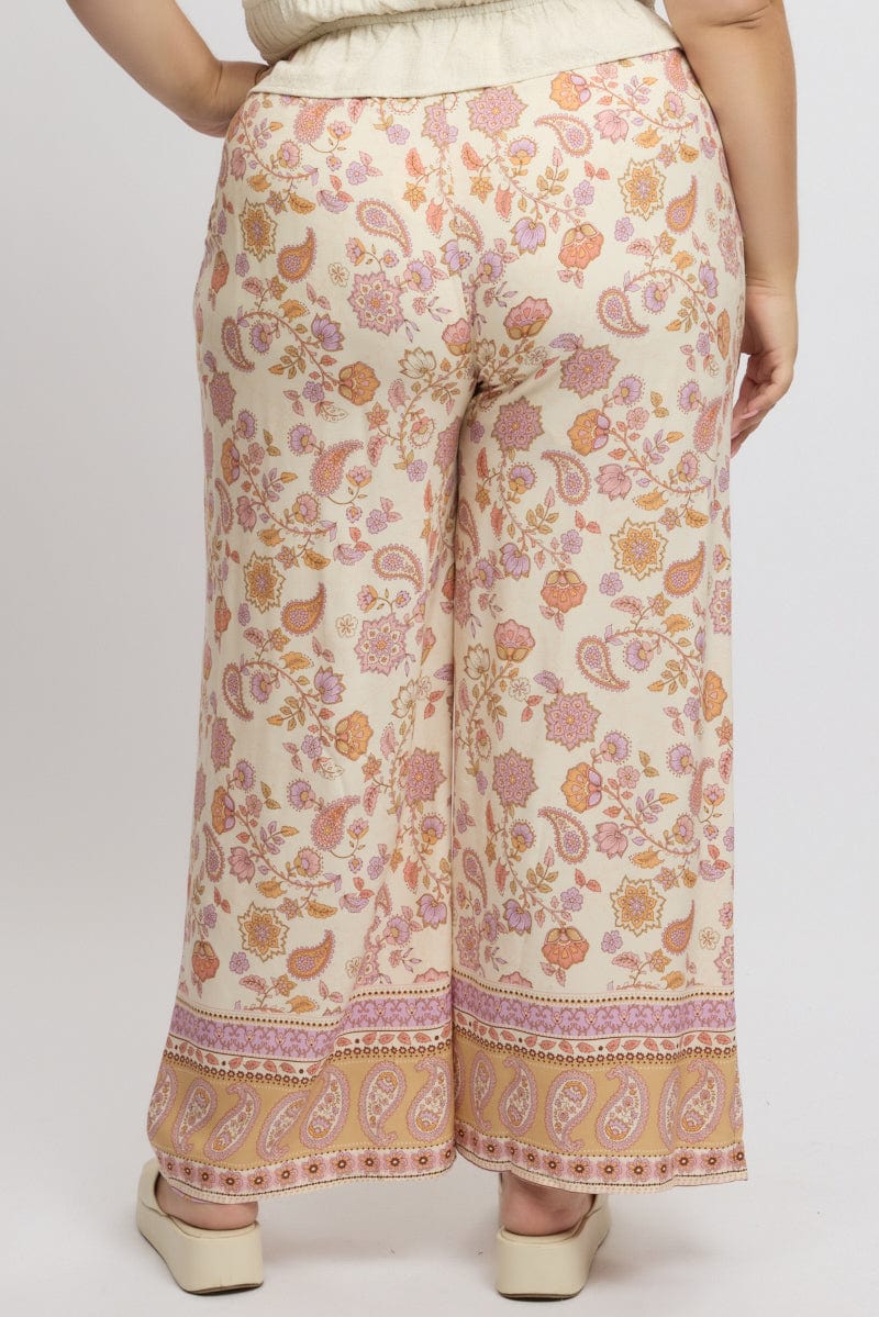 Beige Boho Tie Front Pants - Image 5
