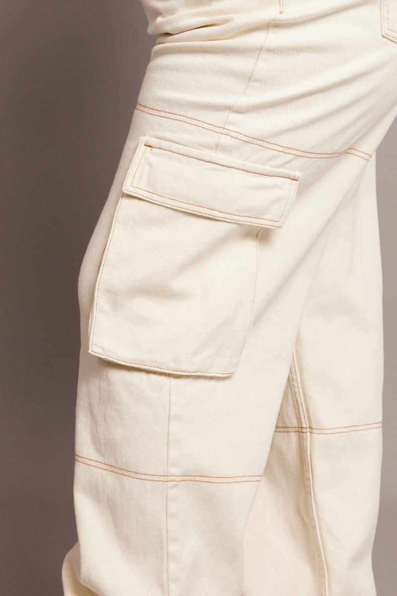 Beige Cargo Jeans High Rise - Image 6
