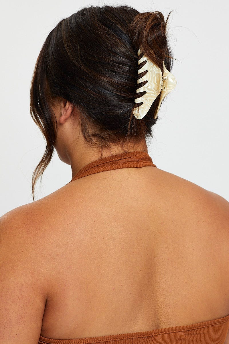 Beige Claw Clip