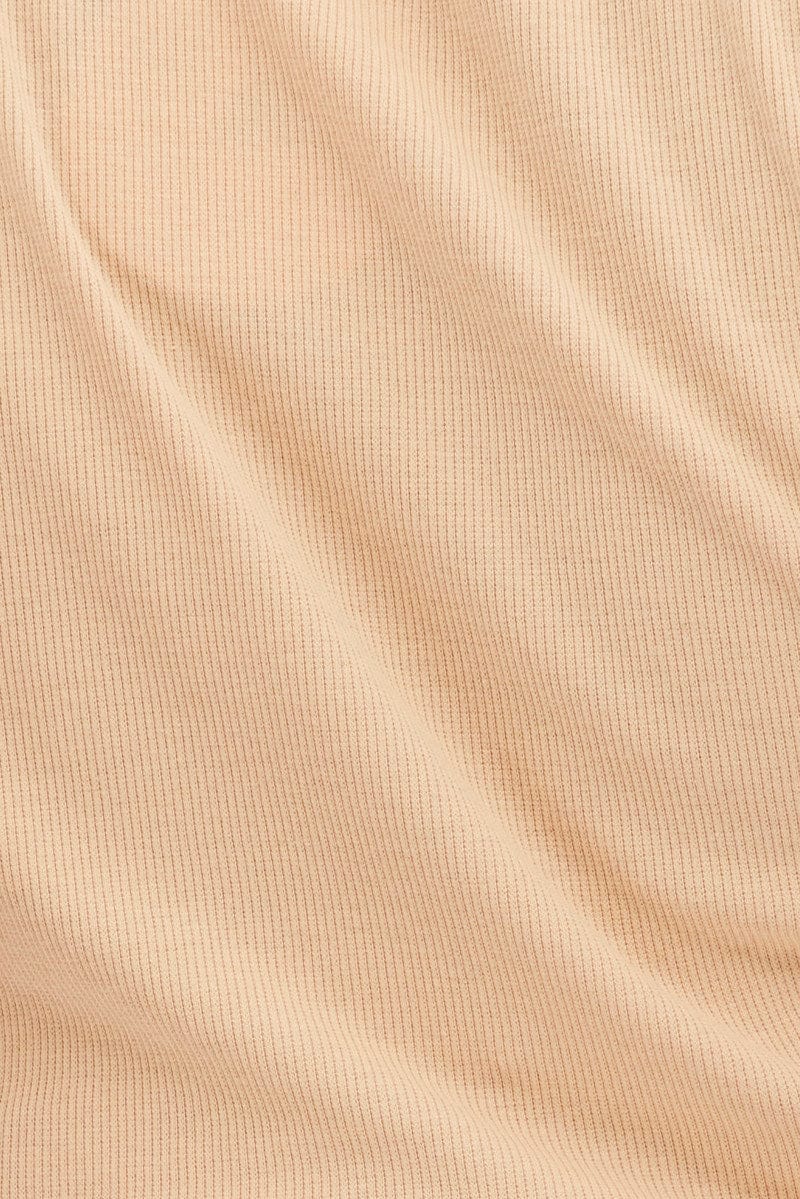 Beige Corset Top Sleeveless Crop Panel Rib Jersey - Image 6