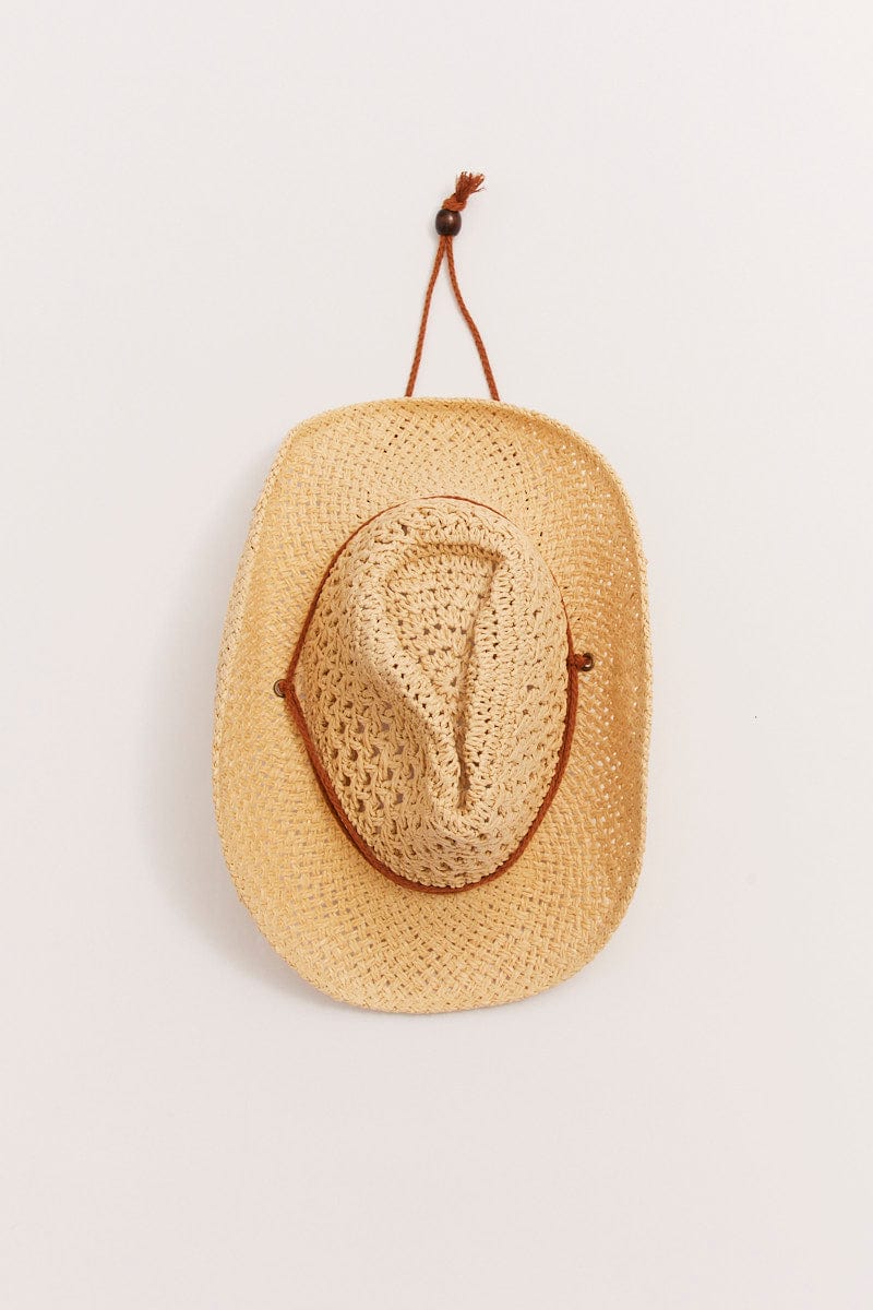 Beige Cowboy Straw Hat - Image 3