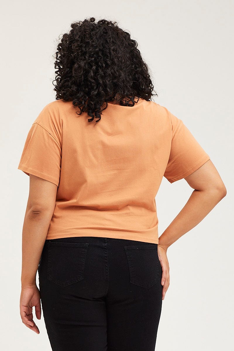 Beige Crop T-shirt Portland Embroidered Cotton Semi - Image 5