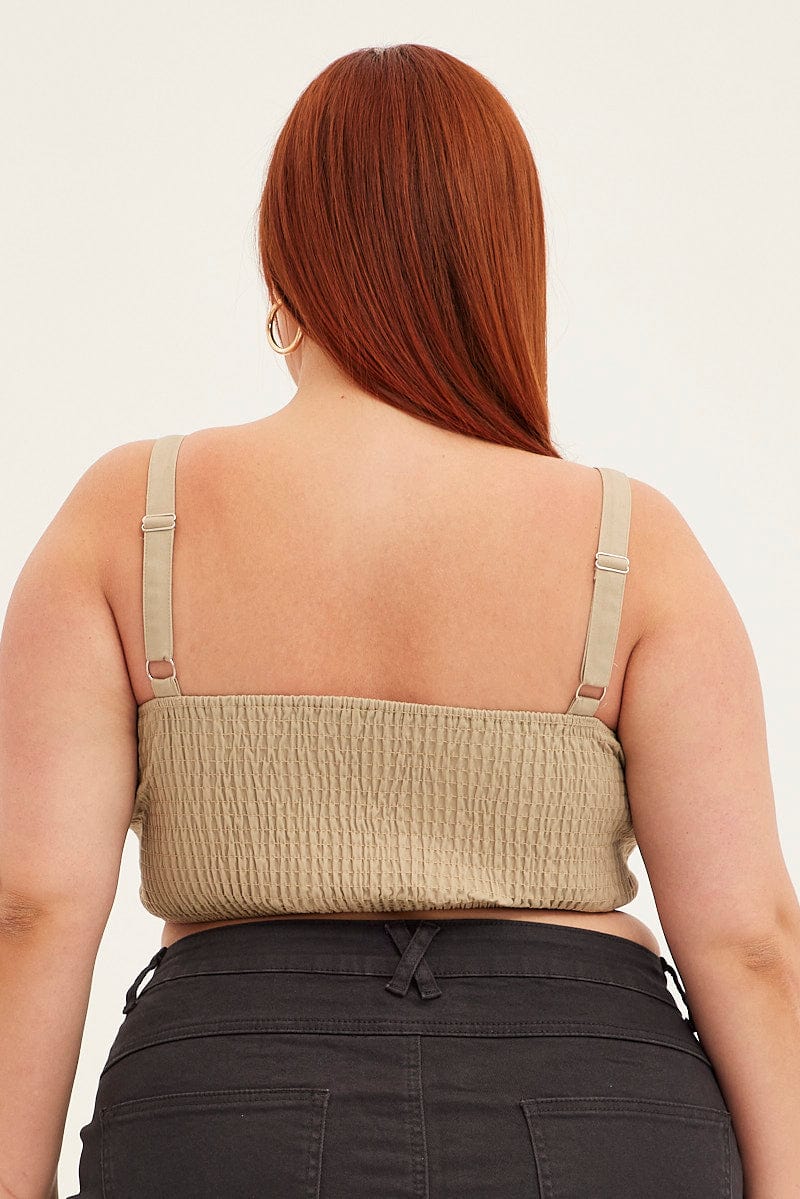 Beige Crop Top Sleeveless Corset - Image 6