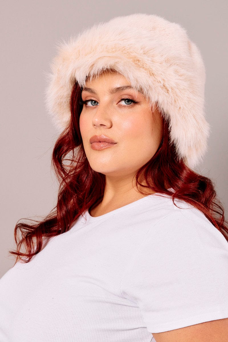 Beige Faux Fur Hat - Image 2