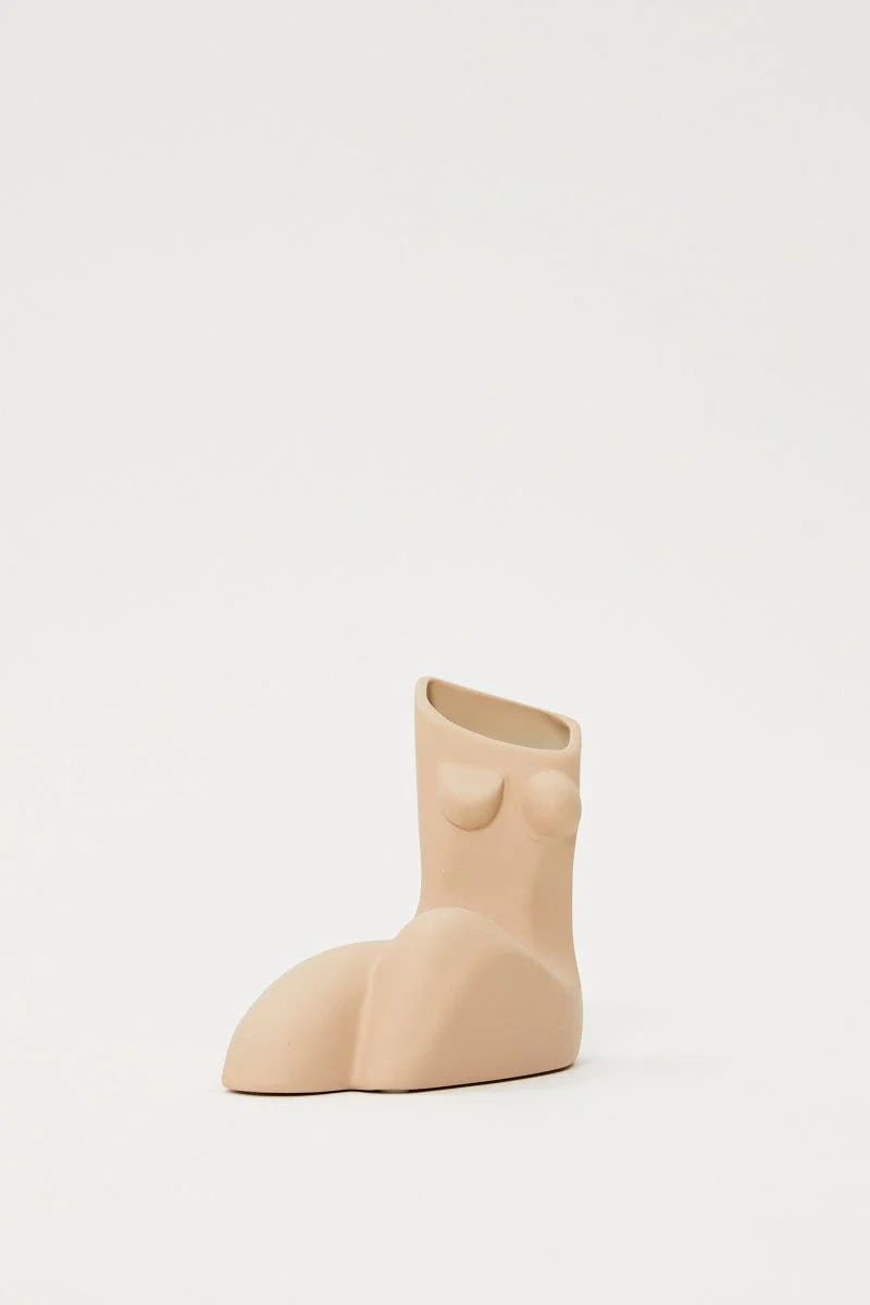 Beige Female Figure Vase 14Cm Tall By 18Cm Wide - Image 2