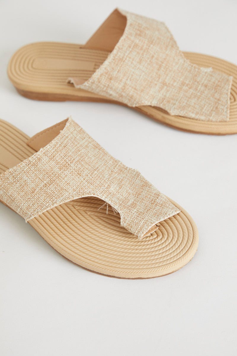 Beige Flat Slides - Image 2