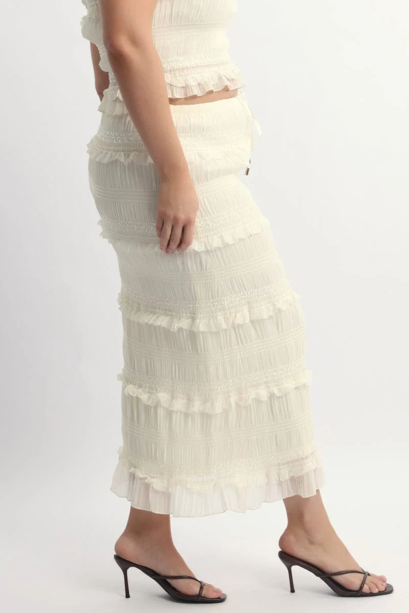 Beige Frill Maxiskirt - Image 4