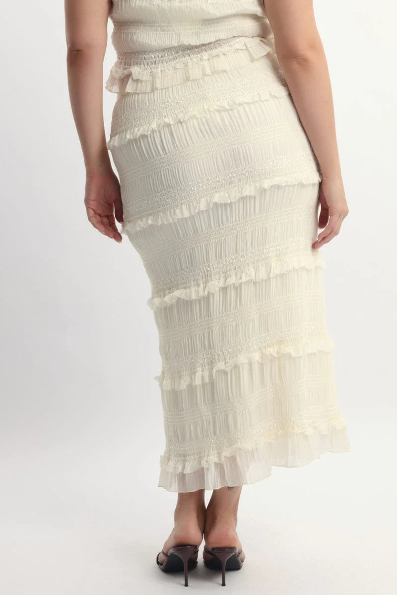 Beige Frill Maxiskirt - Image 5