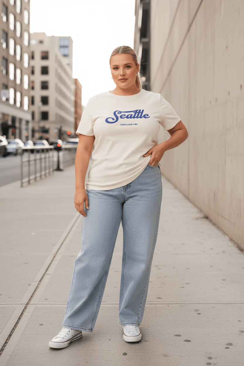 Beige Graphic T-shirt Short Sleeve Crew Neck