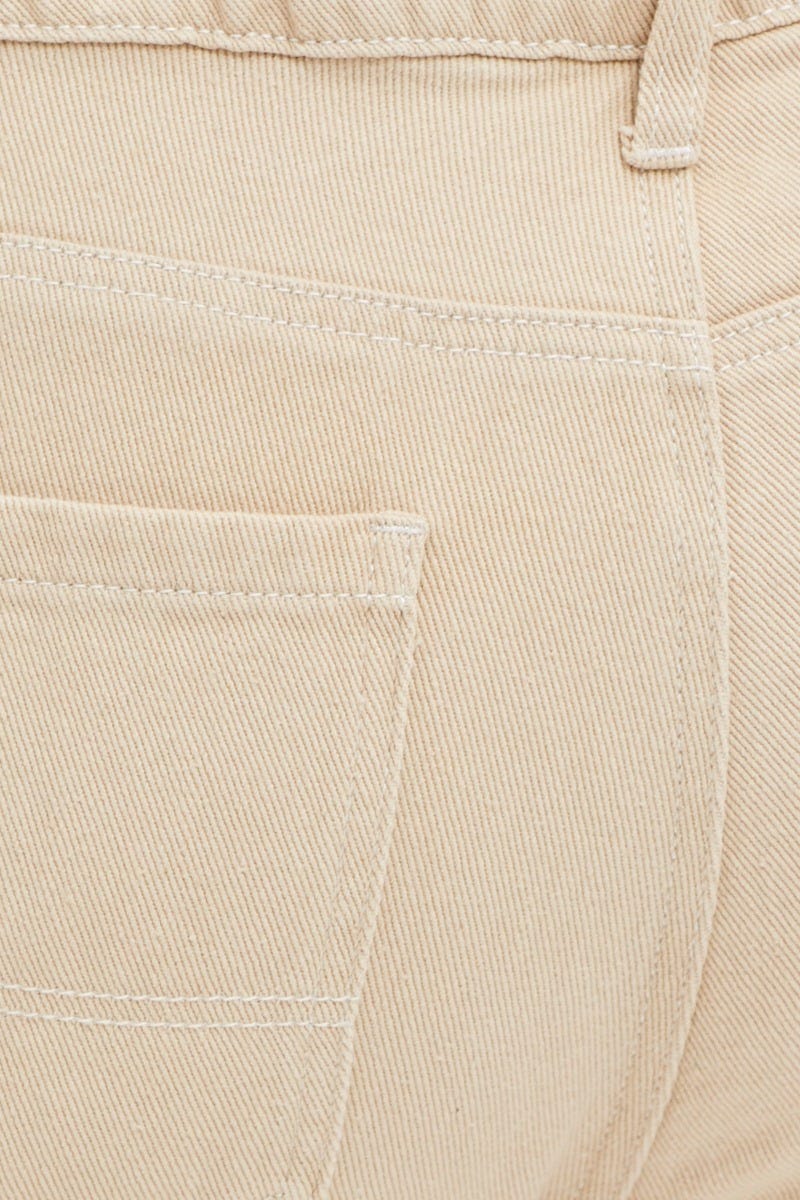 Beige High Rise Carpenter Denim Jean - Image 6
