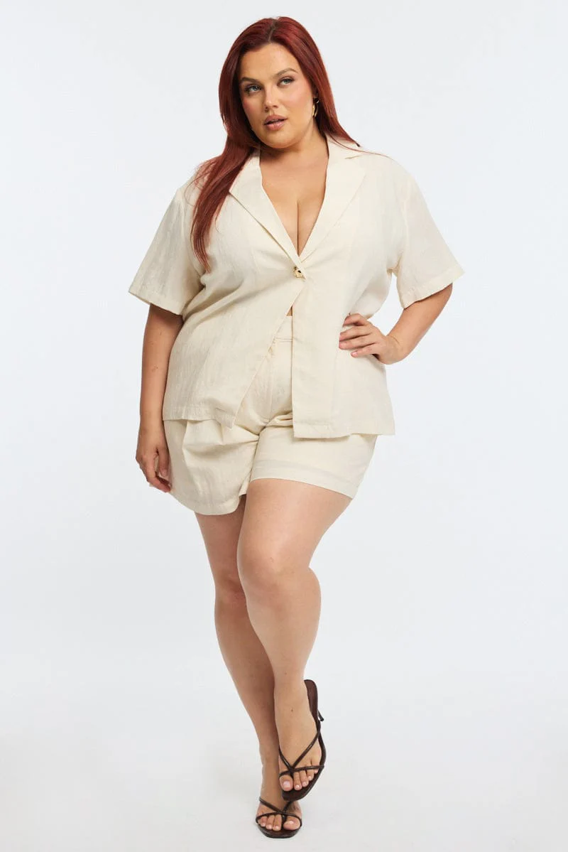 Beige Jacket Short Sleeve - Image 2