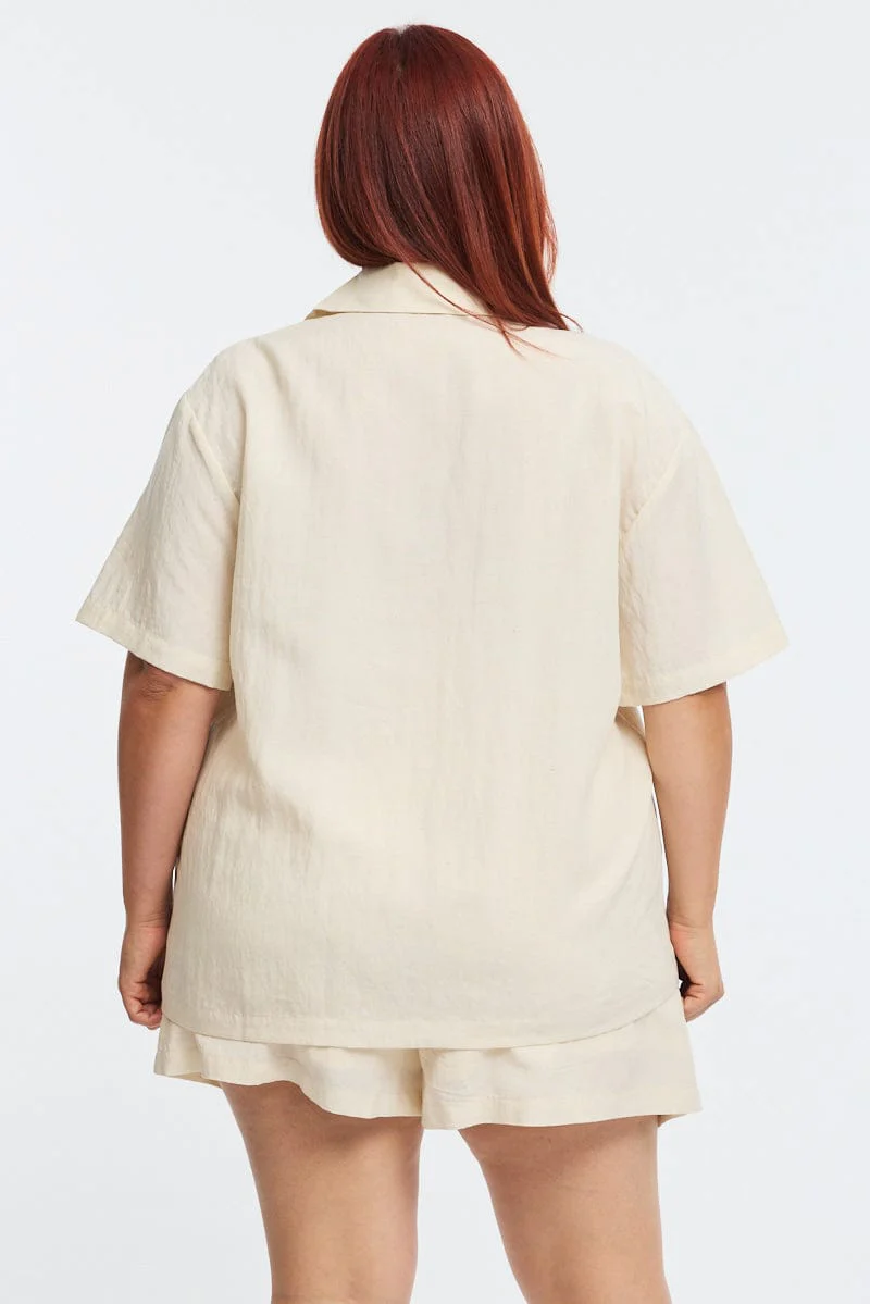 Beige Jacket Short Sleeve - Image 4
