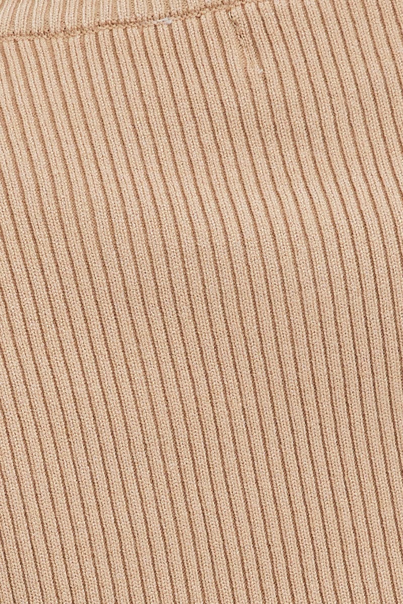 Beige Knitted Cami Top And High Neck Shrug Set - Image 6