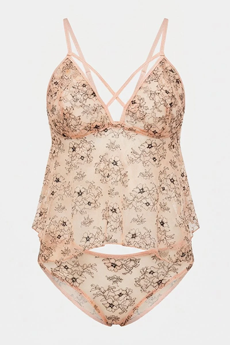 Beige Lingerie Set
