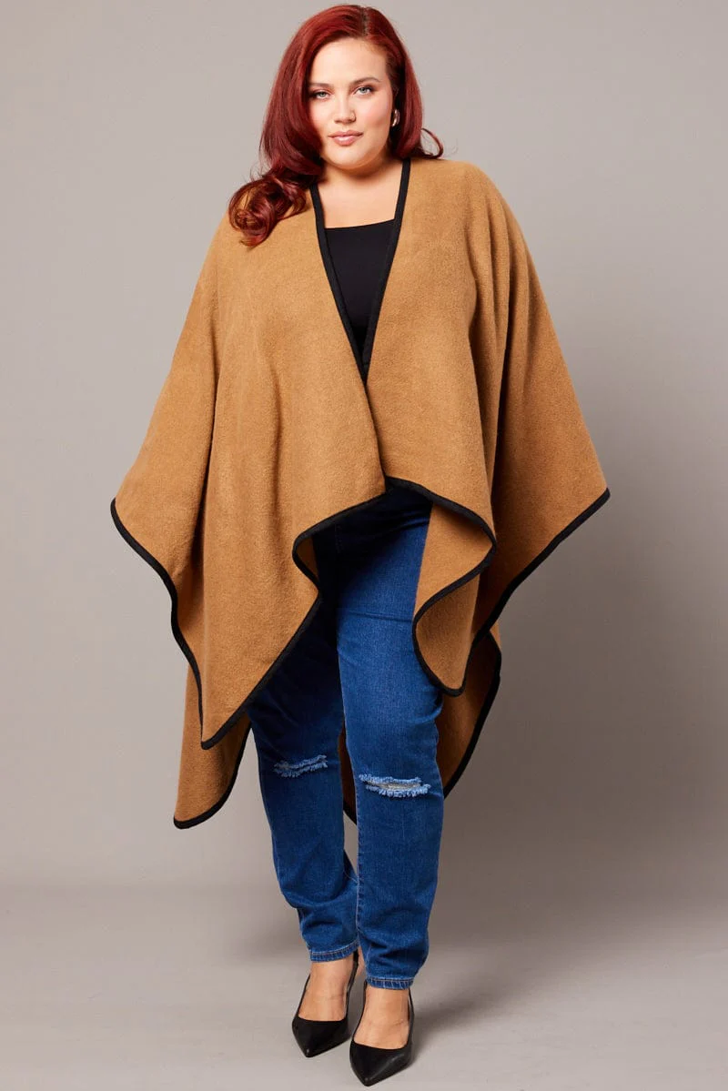 Beige Longline Cape - Image 2