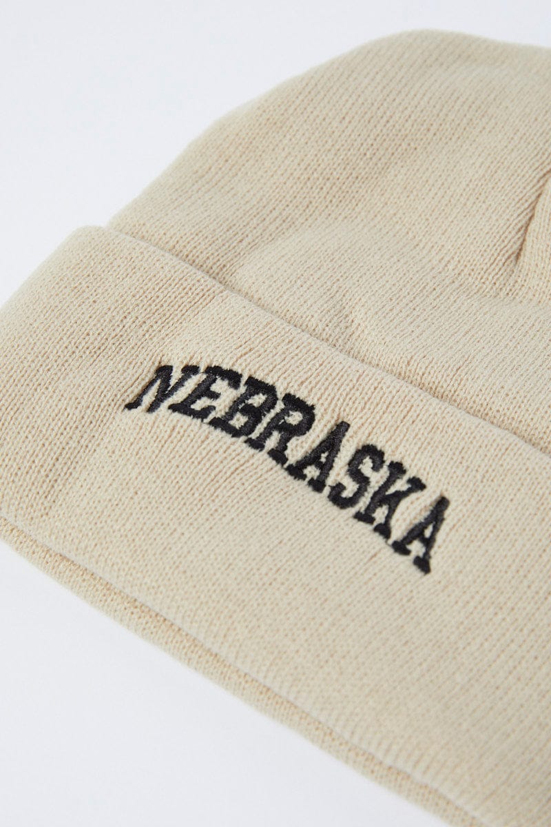 Beige Nebraska Beanie - Image 2