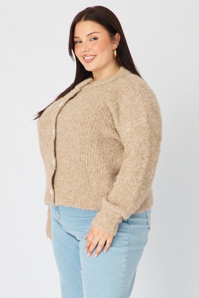 Beige Oversized Cardigan Long Sleeve - Image 5