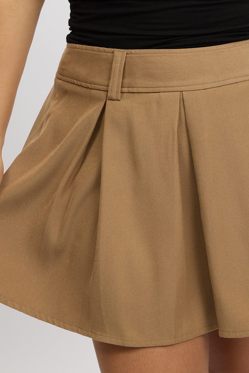 Beige Pleated Mini Tennis Skirt - Image 6