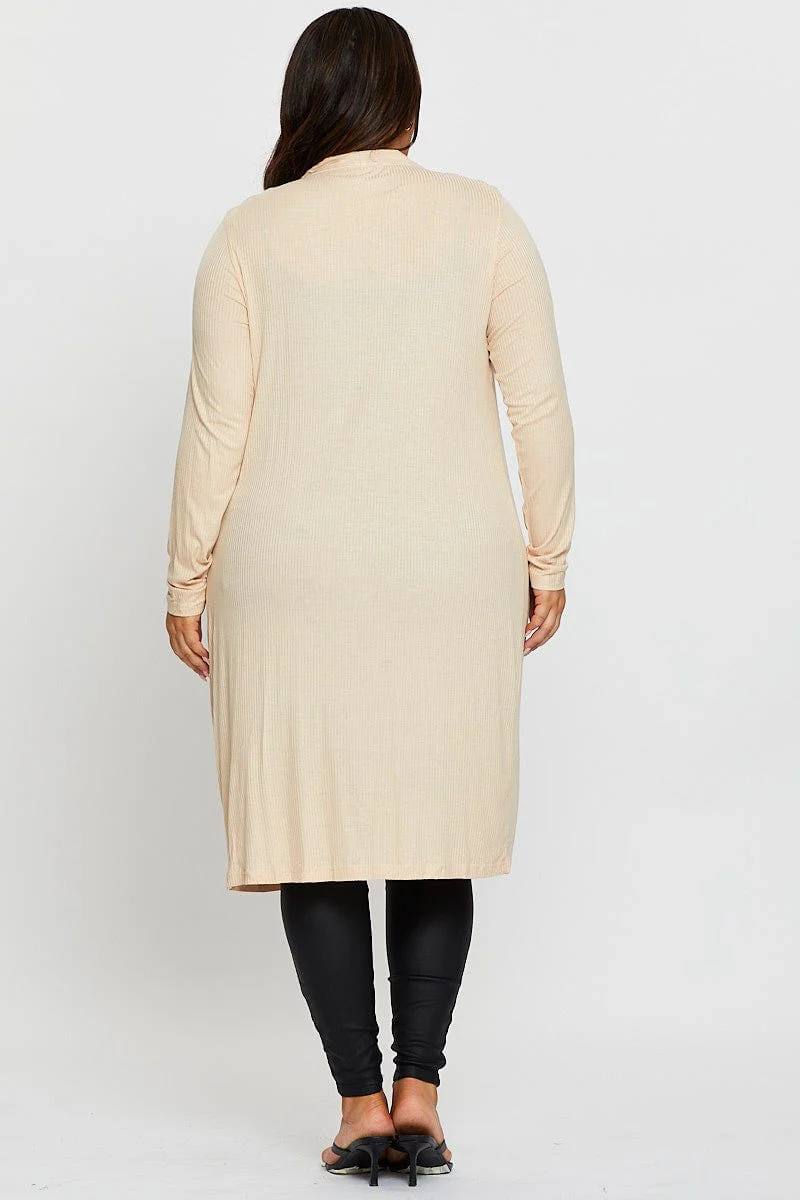 Beige Plus Longline Cardi - Image 5