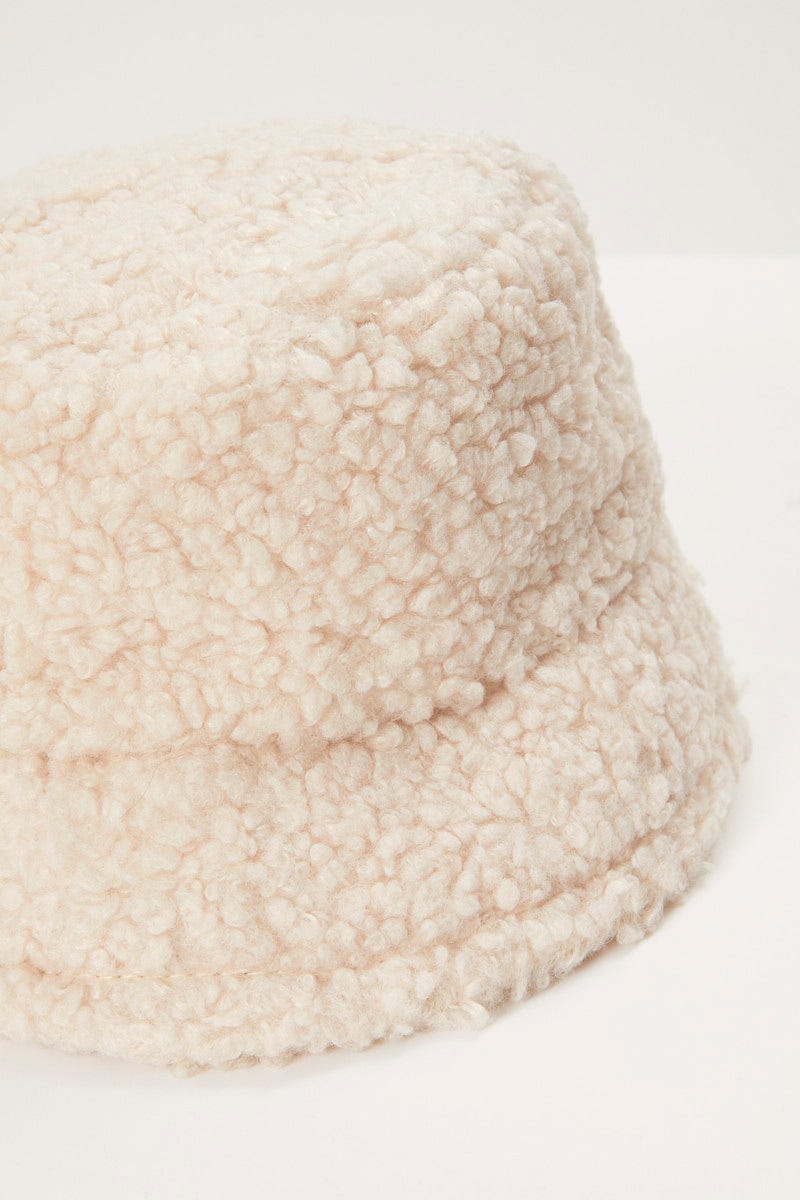 Beige Plus Teddy Borg Bucket Hat - Image 3