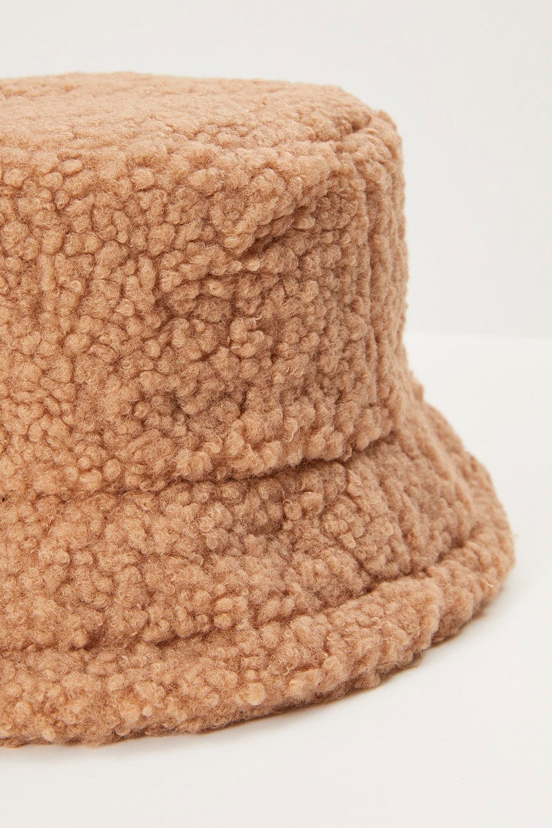 Beige Plus Teddy Borg Bucket Hat - Image 3