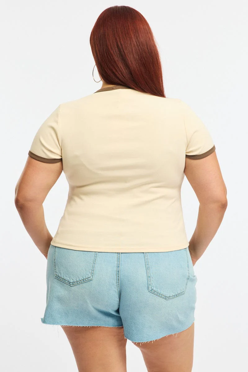 Beige Ride Baby Tee Short Sleeve - Image 4