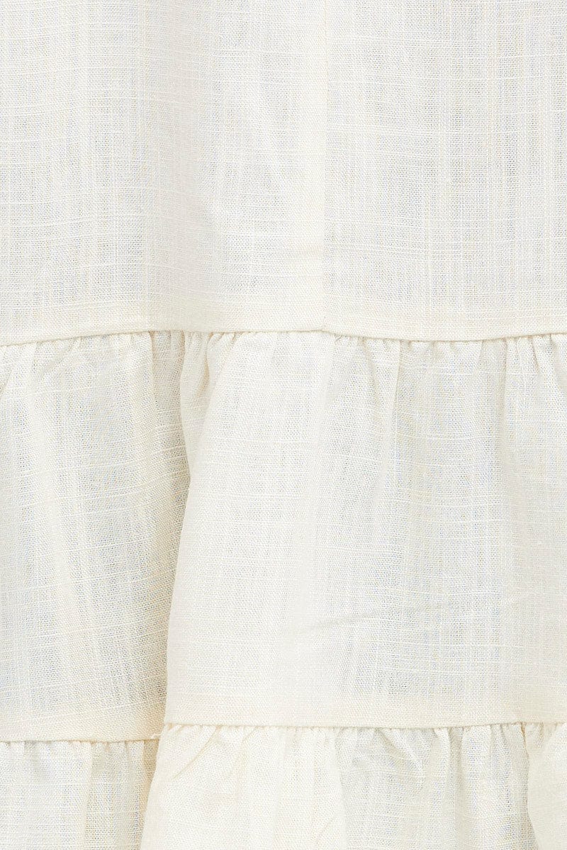 Beige Smock Top Long Sleeve Tiered - Image 6