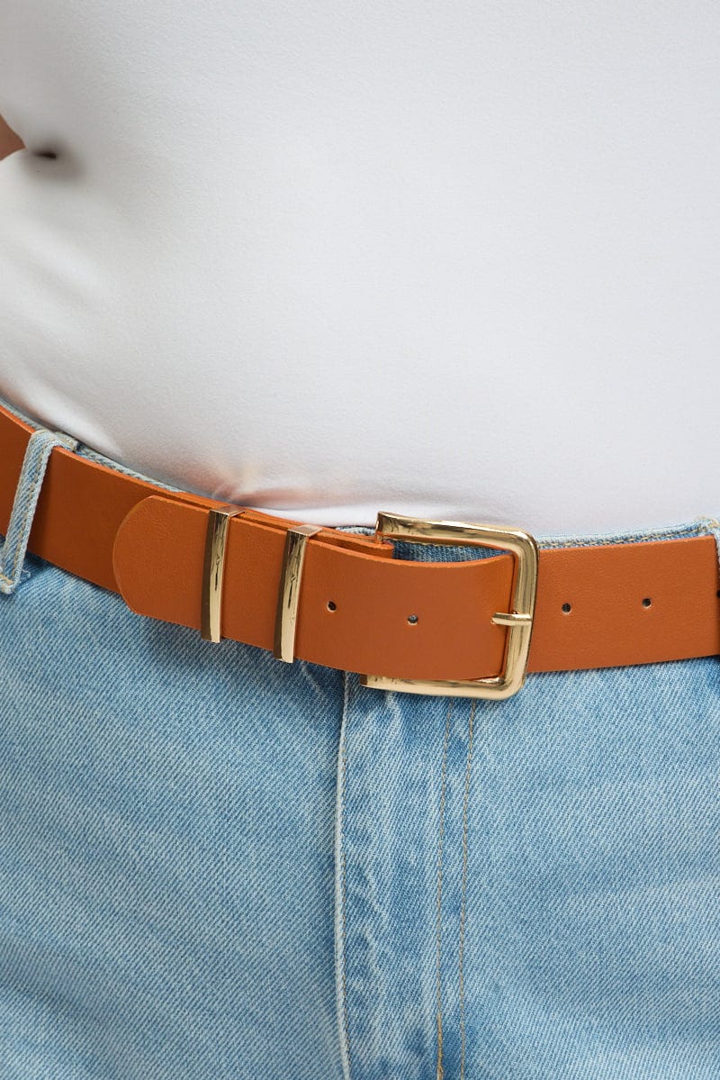 Beige Square Buckle Belt - Image 2
