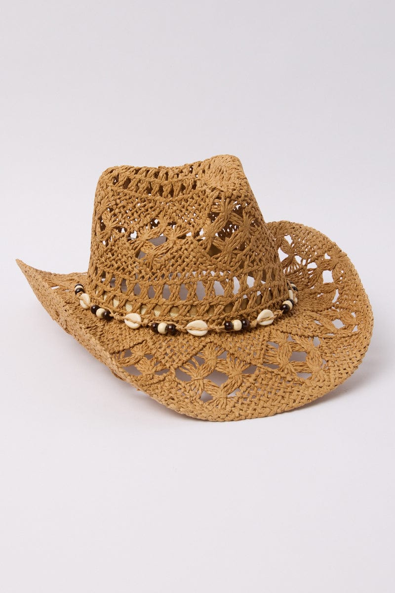Beige Straw Cowboy Hat