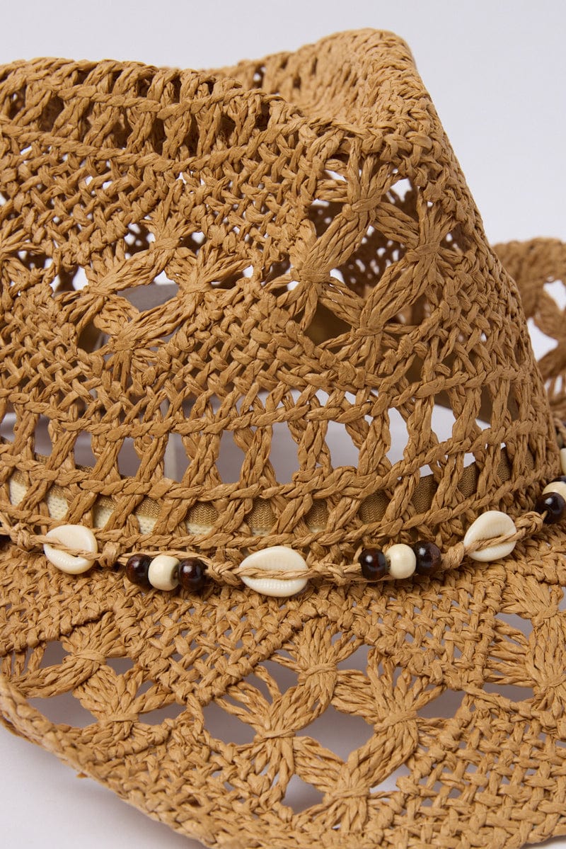 Beige Straw Cowboy Hat - Image 2